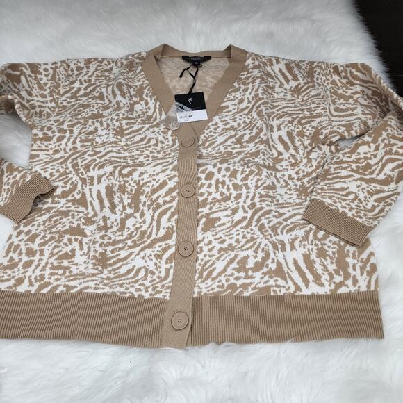 Cardigan New With Tags Simply Vera Vera Wang Large Button Up Pattern Sweater - Picture 3 of 8